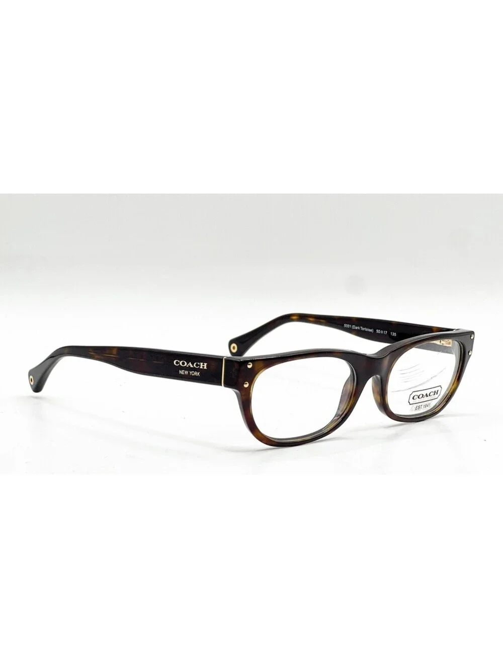 Coach HC 6034 5001 Dark Tortoise Rectangle Authentic Eyeglass Frames 50-17-135